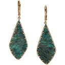 iAh[ fB[X sAXCO ANZT[ Gold-Tone Flat Color Stone Drop Earrings Blue/Green