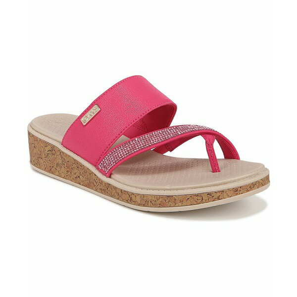 ビジーズ レディース サンダル シューズ Bora Bright Washable Thong Sandals Magenta Pink Faux Leather