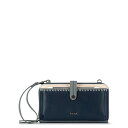 UTbN Y z ANZT[ Iris Leather Smartphone Convertible Crossbody Wallet Dusty Blue Block