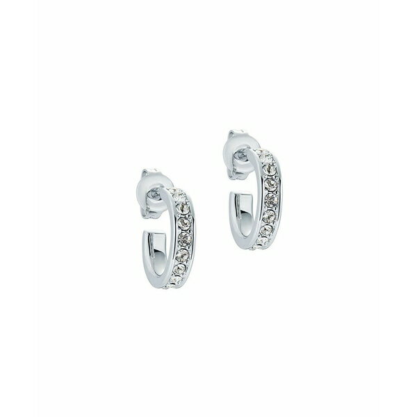 テッドベーカー レディース ピアス＆イヤリング アクセサリー SEENITA: Crystal Small Hoop Earrings For Women Silver