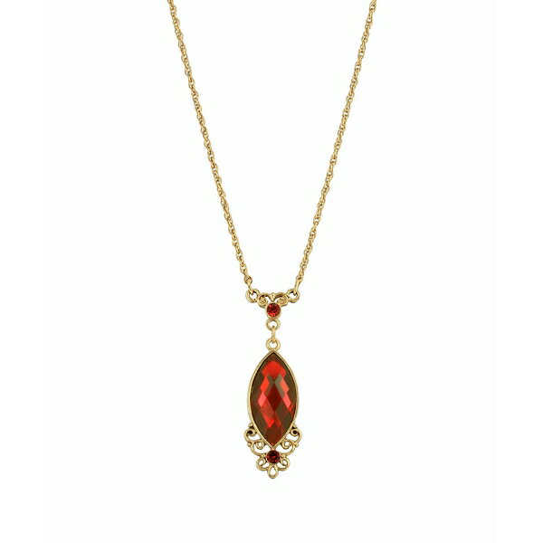 2028 fB[X lbNXE`[J[Ey_ggbv ANZT[ Women's Gold Tone Red Filigree Pendant Necklace Red