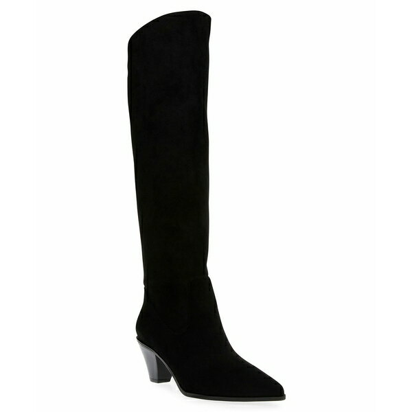 󥯥饤 ǥ ֡ 塼 Women's Ware Pointed Toe Knee High Boots Black Microsuede