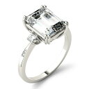 チャールズ アンド コルバード レディース リング アクセサリー Moissanite Emerald Engagement Ring (3-3/4 ct. tw.) in 14k White Gold White Gold