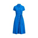 yz t[ fB[X s[X gbvX COTTON MESH POLO DRESS Bright blue