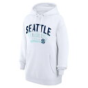 J[oNX fB[X p[J[EXEFbgVc AE^[ Seattle Kraken G III 4Her by Carl Banks Women's Filigree Logo Pullover Hoodie???White