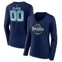 t@ieBNX fB[X TVc gbvX Seattle Kraken Fanatics Branded Women's 2024 NHL Winter Classic PickAPlayer Long Sleeve VNeck TShirt Deep Sea Blue