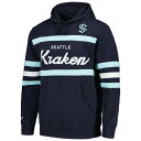 ミッチェル ネス メンズ パーカー スウェットシャツ アウター Seattle Kraken Mitchell Ness Head Coach Pullover Hoodie Deep Sea Blue