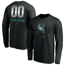 ファナティクス メンズ Tシャツ トップス Seattle Mariners Fanatics Branded Personalized Midnight Mascot Long Sleeve TShirt Black