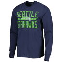 フォーティーセブン メンズ Tシャツ トップス Seattle Seahawks '47 Brand Wide Out Franklin Long Sleeve TShirt College Navy