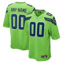 ナイキ メンズ ユニフォーム トップス Seattle Seahawks Nike Alternate Custom Game Jersey Neon Green