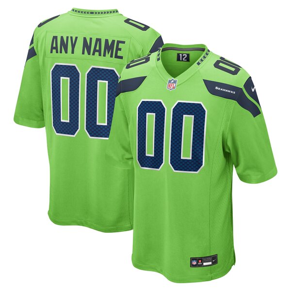 ʥ  ˥ե ȥåץ Seattle Seahawks Nike Alternate Custom Game Jersey Neon Green