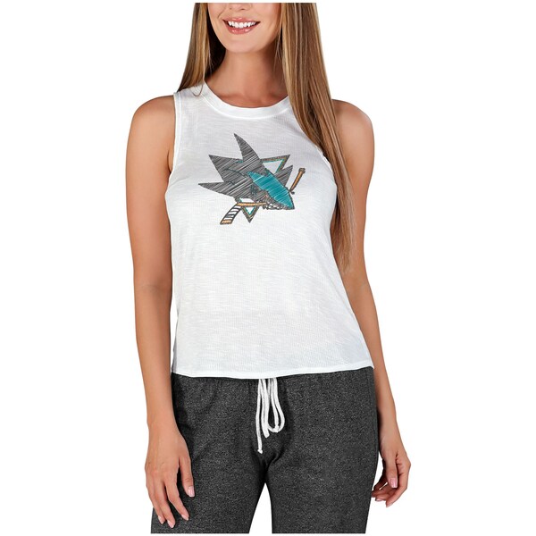 コンセプトスポーツ レディース Tシャツ トップス San Jose Sharks Concepts Sport Women's Gable Knit Tank Top White