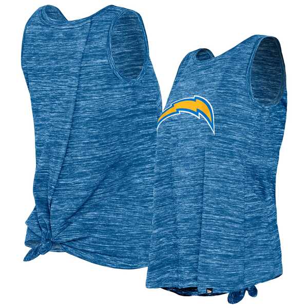 ニューエラ レディース Tシャツ トップス Los Angeles Chargers New Era Women 039 s Space Dye TieBack Tank Top Powder Blue