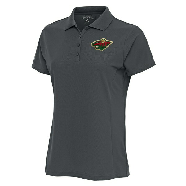 ƥ ǥ ݥ ȥåץ Minnesota Wild Antigua Women's Team Logo Legacy Pique Polo Charcoal