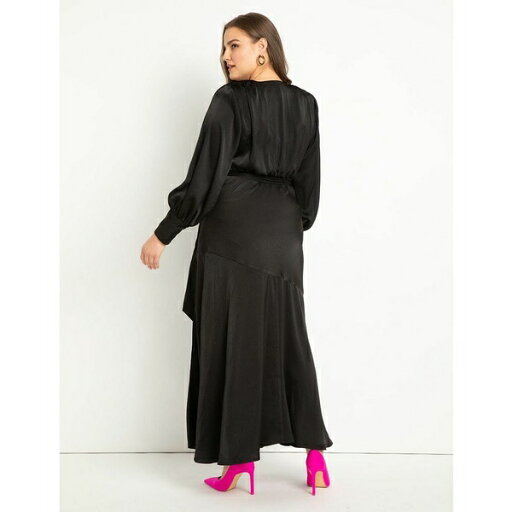 エロクイ レディース ワンピース トップス Plus Size Satin Maxi Dress Black onyx エロクイ レディース ワンピース トップス Plus Size Satin Maxi Dress Black onyx