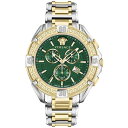 FT[` Y rv ANZT[ Men's Swiss Chronograph V-Greca Two-Tone Stainless Steel Bracelet Watch 46mm Two Tone