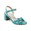 イージースピリット レディース サンダル シューズ Women's Danica Block Heel Open Toe Dress Sandals Aqua Floral Multi - Textile