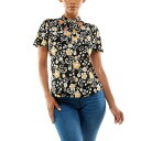 アドリアンヌヴィッタディーニ レディース カットソー トップス Women's Flutter Sleeve Top with Bow Tie at Neck Lianna Floral