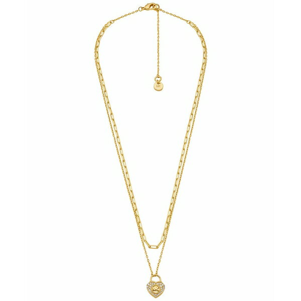 }CPR[X fB[X lbNXE`[J[Ey_ggbv ANZT[ Silver-Tone or Gold-Tone Double Layer Heart Lock Necklace Gold