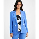 バースリー レディース ジャケット＆ブルゾン アウター Women 039 s Textured Crepe One-Button Blazer, Created for Macy 039 s Delft Blue