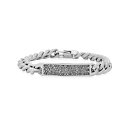 XeB[^C fB[X uXbgEoOEANbg ANZT[ Simulated Gray Diamonds Cuban Link ID Bracelet Metallic