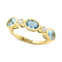 GtB[ RNV fB[X O ANZT[ EFFY&reg; Aquamarine (1-1/6 ct. t.w.) & Diamond (1/10 ct. t.w.) Bezel Ring in 14k Gold Yellow Gold