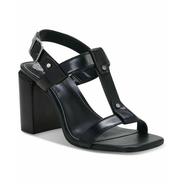 ヴィンスカムート レディース サンダル シューズ Clarissa Block Heel City Sandals Black Leather