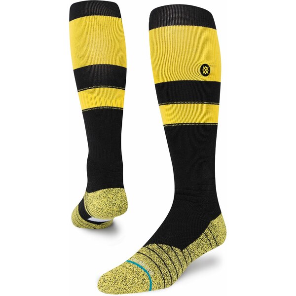 X^X fB[X C A_[EFA Stance Adult Stripe On-Field Baseball Socks Black/Yellow