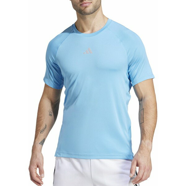 アディダス メンズ シャツ トップス adidas Men's Gym Plus Training T-Shirt Semi Blue Burst