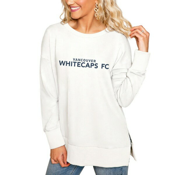 Q[fC fB[X p[J[EXEFbgVc AE^[ Vancouver Whitecaps FC Gameday Couture Women's SideSlit French Terry Knit Sweatshirt Cream
