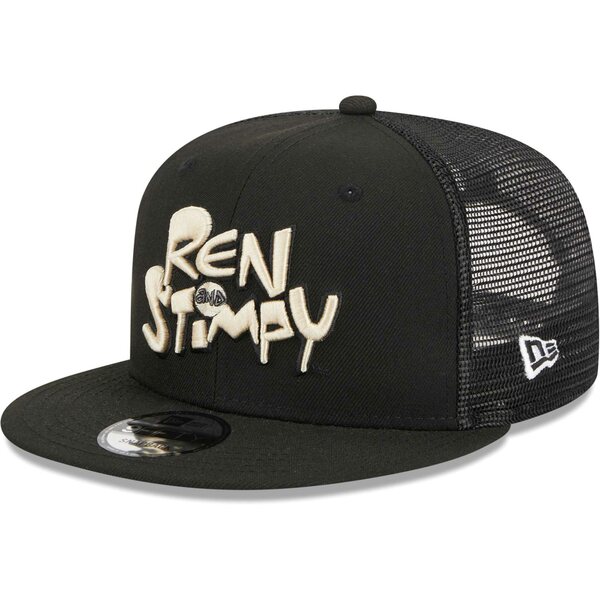 ニューエラ メンズ 帽子 アクセサリー The Ren Stimpy Show New Era Trucker 9FIFTY Snapback Hat Black