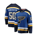 ファナティクス メンズ シャツ トップス Men's Jordan Binnington Royal St. Louis Blues Home Premier Breakaway Player Jersey Royal(4)