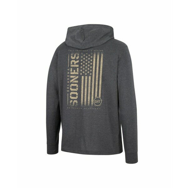 コロシアム メンズ シャツ トップス Men's Charcoal Oklahoma Sooners Team OHT Military-Inspired Appreciation Hoodie Long Sleeve T-shirt Charcoal