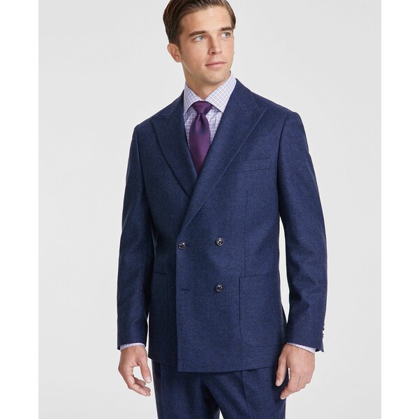 トミー ヒルフィガー メンズ ジャケット＆ブルゾン アウター Men's Relaxed Modern-Fit Wool Tweed Double-Breasted Suit Jacket Navyのサムネイル