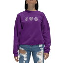 エルエーポップアート レディース パーカー・スウェットシャツ アウター Women's Peace Love Dogs Word Art Crewneck Sw...
