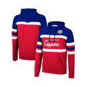 ミッチェル&ネス メンズ パーカー・スウェットシャツ アウター Men's Royal, Red LA Clippers Head Coach Pullover Hoodie Royal, Red