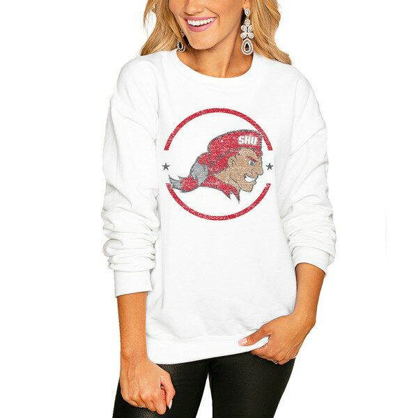 ゲームデイ レディース パーカー・スウェットシャツ アウター Sacred Heart Pioneers Women's End Zone Pullover Sweatshirt White