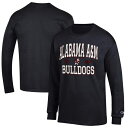 楽天astyチャンピオン メンズ Tシャツ トップス Alabama A&M Bulldogs Champion Jersey Est. Date Long Sleeve TShirt Black