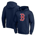 ファナティクス メンズ パーカー・スウェットシャツ アウター Boston Red Sox Fanatics Branded Official Team Logo Pullover Hoodie Navy