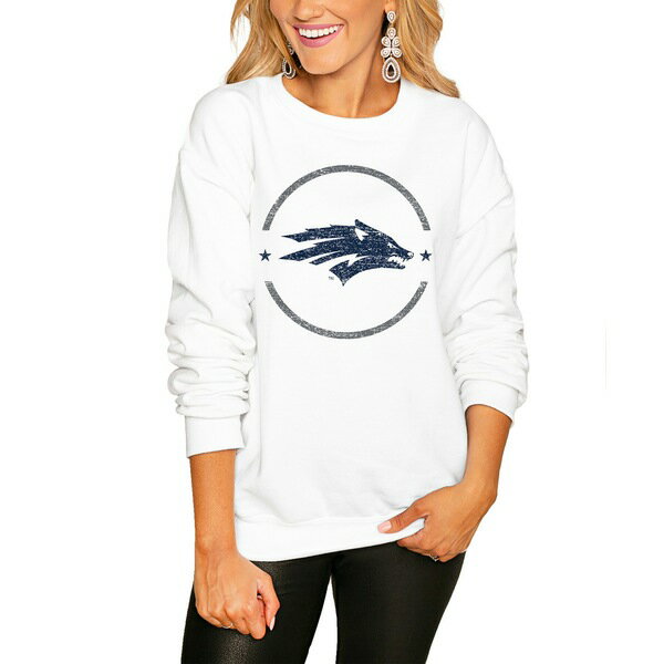 ゲームデイ レディース パーカー・スウェットシャツ アウター Nevada Wolf Pack Women's End Zone Pullover Sweatshirt White