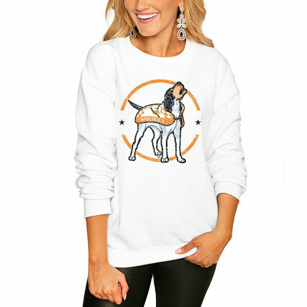 ゲームデイ レディース パーカー・スウェットシャツ アウター Tennessee Volunteers Women's End Zone Pullover Sweatshirt White