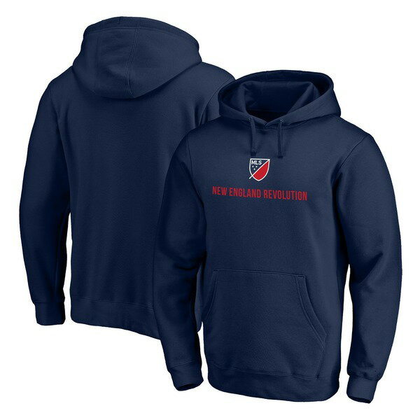 ファナティクス メンズ パーカー・スウェットシャツ アウター New England Revolution Fanatics Branded Shielded Logo Pullover Hoodie Navy