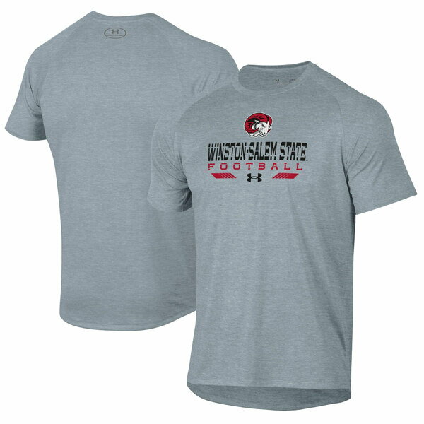 アンダーアーマー メンズ Tシャツ トップス WinstonSalem State Rams Under Armour Football Tech TShirt Gray