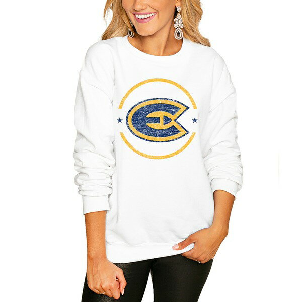 ゲームデイ レディース パーカー・スウェットシャツ アウター Wisconsin Eau Claire Blugolds Women's End Zone Pullover Sweatshirt White