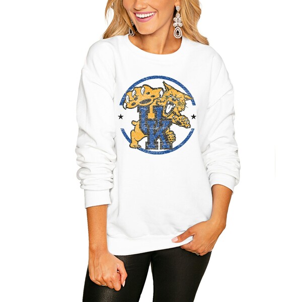 ゲームデイ レディース パーカー・スウェットシャツ アウター Kentucky Wildcats Women's End Zone Pullover Sweatshirt White