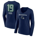 ファナティクス レディース Tシャツ トップス Jake Bobo Seattle Seahawks Fanatics Branded Women 039 s Team Wordmark Player Name Number Long Sleeve VNeck TShirt College Navy