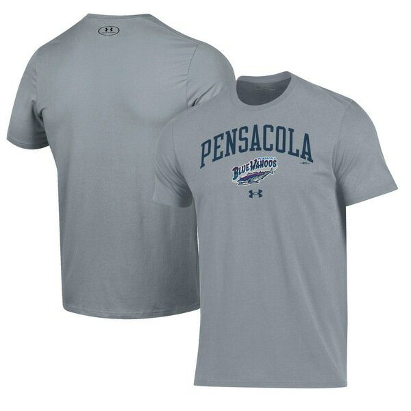 アンダーアーマー メンズ Tシャツ トップス Pensacola Blue Wahoos Under Armour Performance TShirt Gray