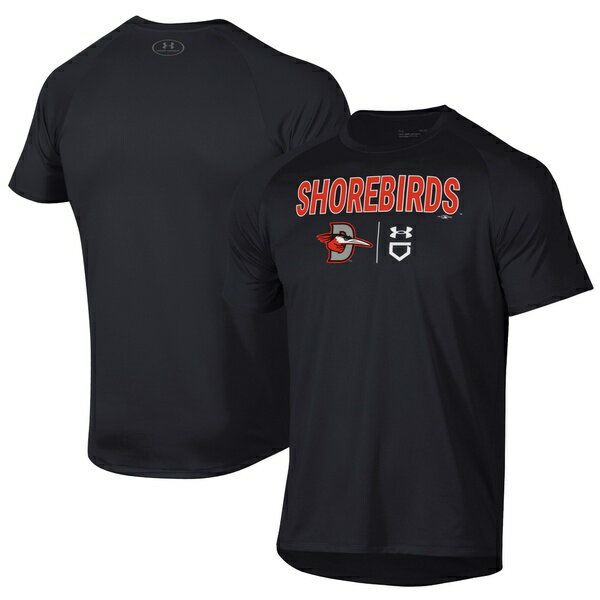 アンダーアーマー メンズ Tシャツ トップス Delmarva Shorebirds Under Armour Tech TShirt Black