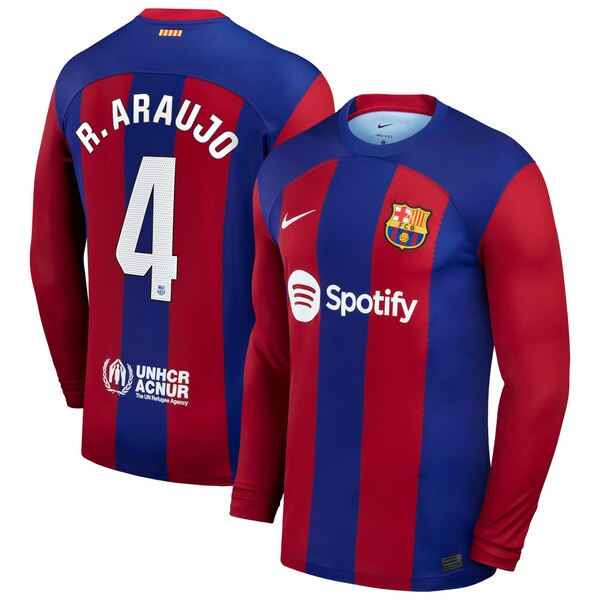 ナイキ メンズ ユニフォーム トップス Ronald Araujo Barcelona Nike 2023/24 Home Replica Long Sleeve Jersey Royal