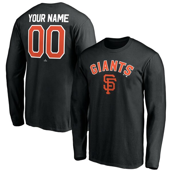 ファナティクス メンズ Tシャツ トップス San Francisco Giants Fanatics Branded Personalized Winning Streak Name & Number Long Sleeve TShirt Black